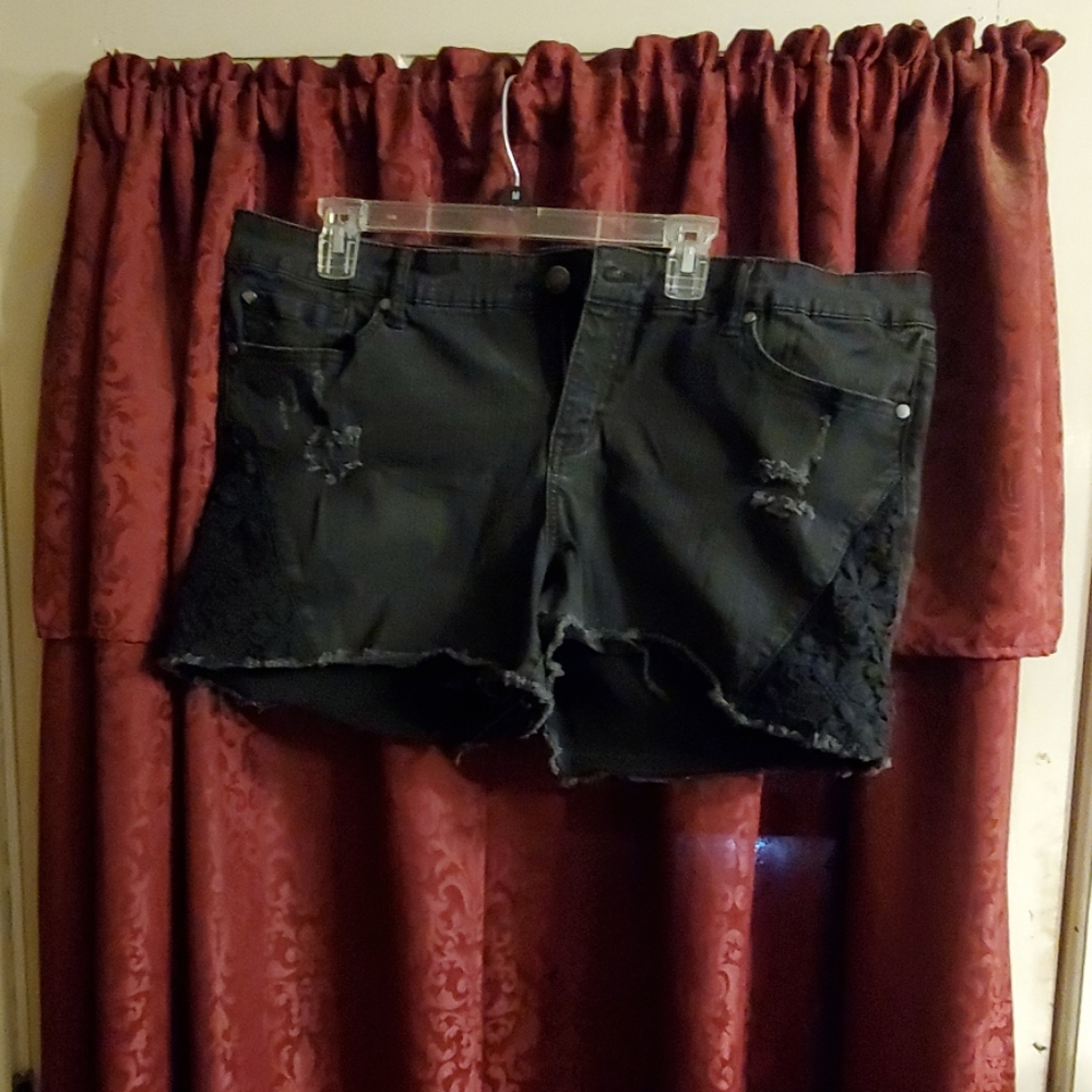 Black lace shorts